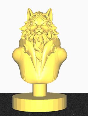 Cat bust with goggles