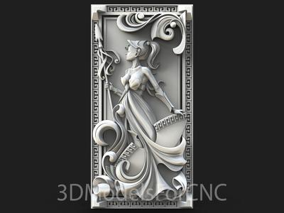 3D Model STL File for CNC Router Laser & 3D Printer Female Spartan Warrior
