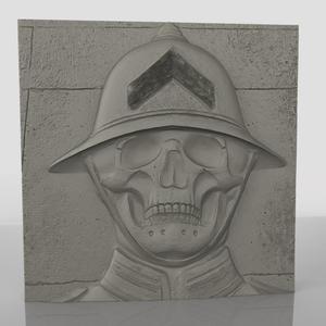 Army Drill Sergeant Ld Skull Bas Relief Decor