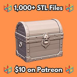 28mm DND Vaulted Chest Loot Box for Dungeon Crawlers MineeForm FDM 3D Print STL File