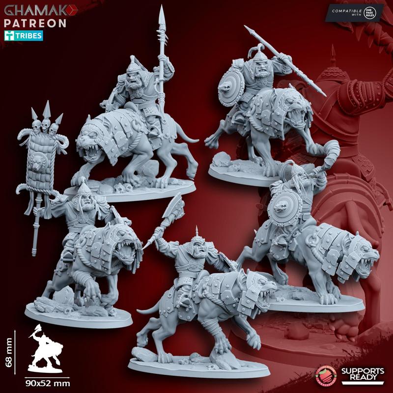 Big Grey orcs Warg riders