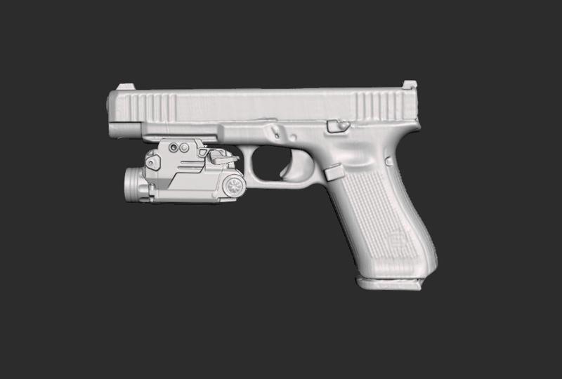 Glock 34 Gen5 Nextorch WL30 Real Size Scan 3D Gun Mold