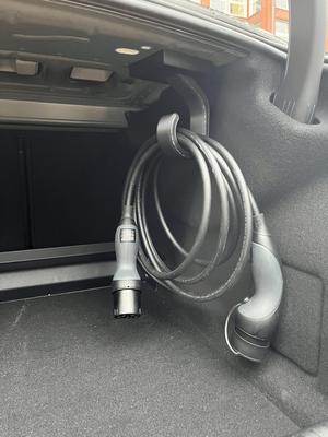 Mercedes EQE charging cable holder trunk