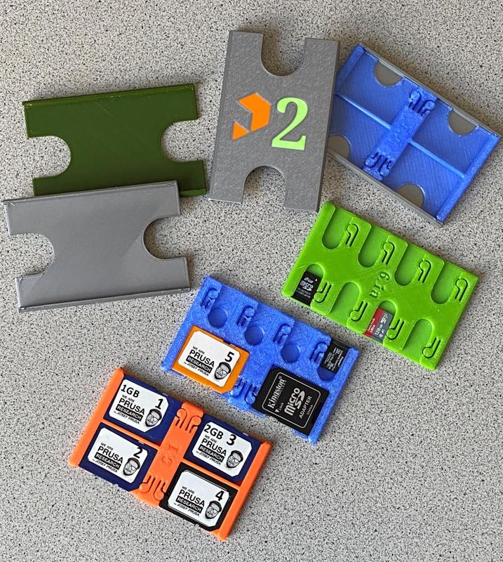 4 Versions of SD Card Holder: 4xSD or 2xSD+4xMicro or 8xMicro Cards or 1xSD + 6x Micro, 1 Lid for 2 Sides