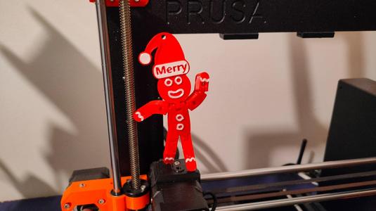 Articulated Print in Place Gingerbread Men with Christmas Hat