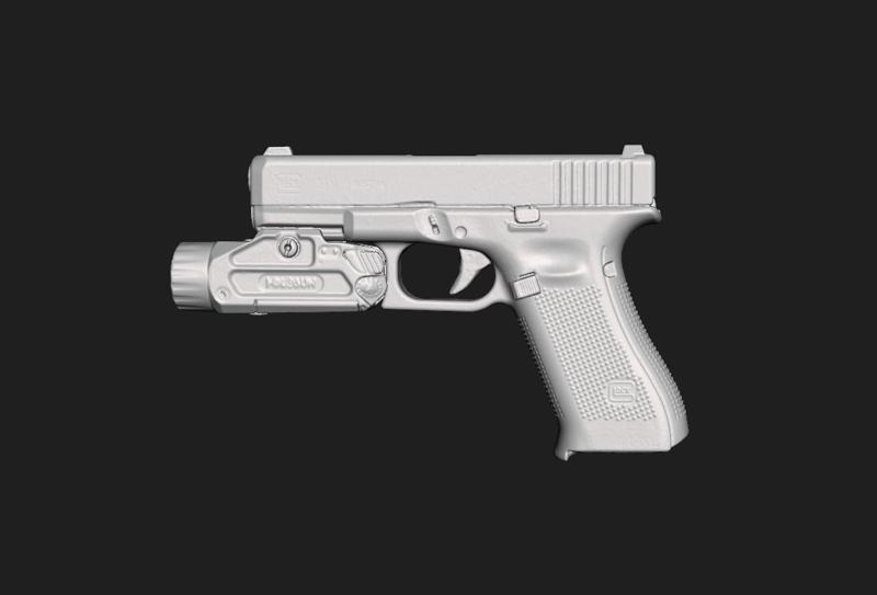 Glock 19 X Holosun P.ID Plus Real Size Scan 3D Gun Mold