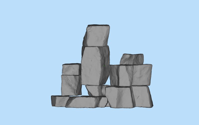 Garden landscaping landscape stones, stone piles, rockery, scene digital models