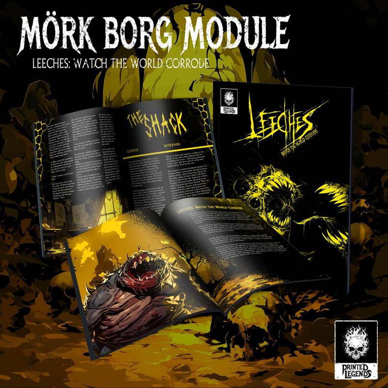 Leeches: Watch the world corrode Mörk Borg Module (Level 1-3) + Artworks + Map