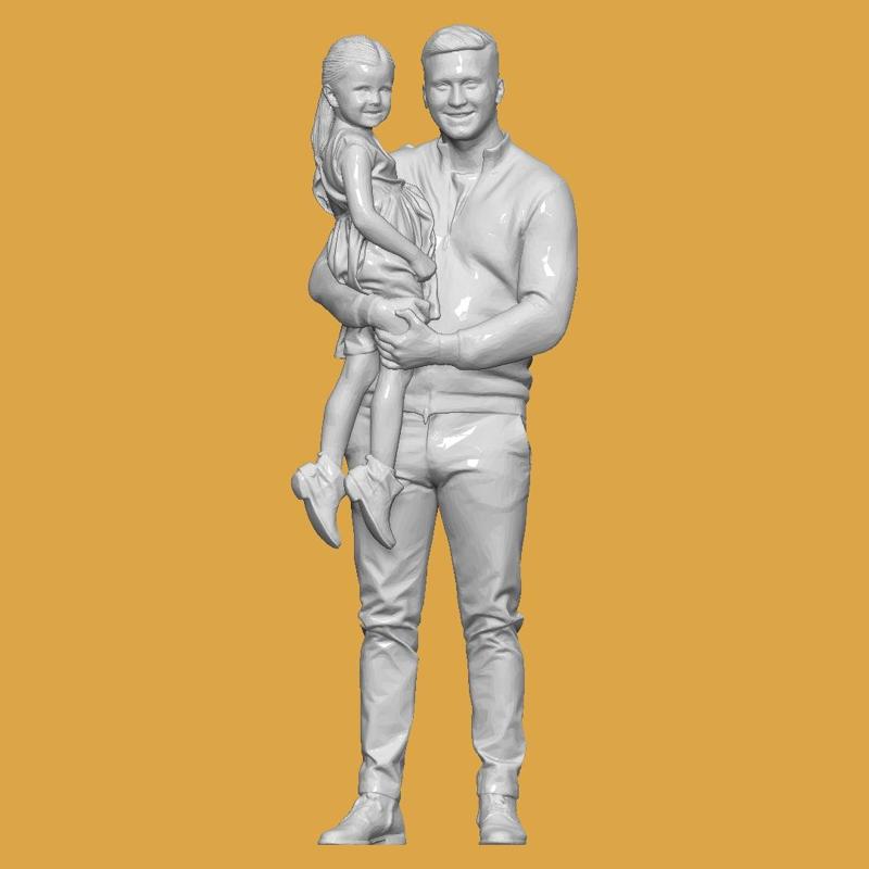 MAN HANGUING DAUGTHER FOR DIORAMA