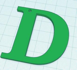 Key ring with initial - D