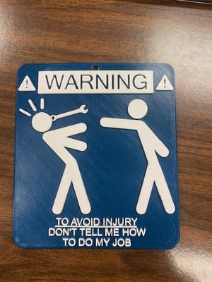 Avoid Injury sign