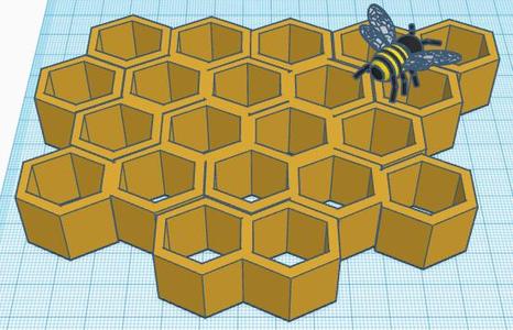 Honeycomb Coaster with a bee on top