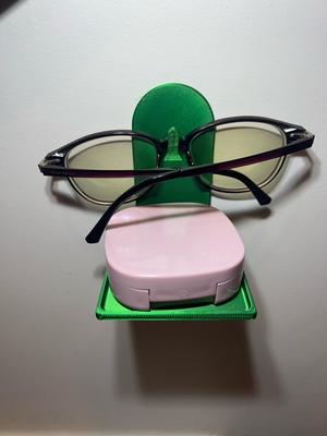 Glasses + Contact lens case wall mounted holder