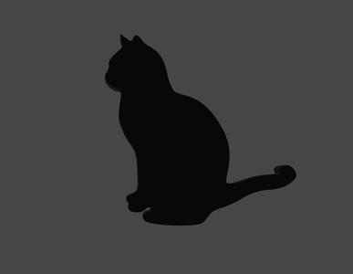 Cat Silhouette 2D Wall art Emboss