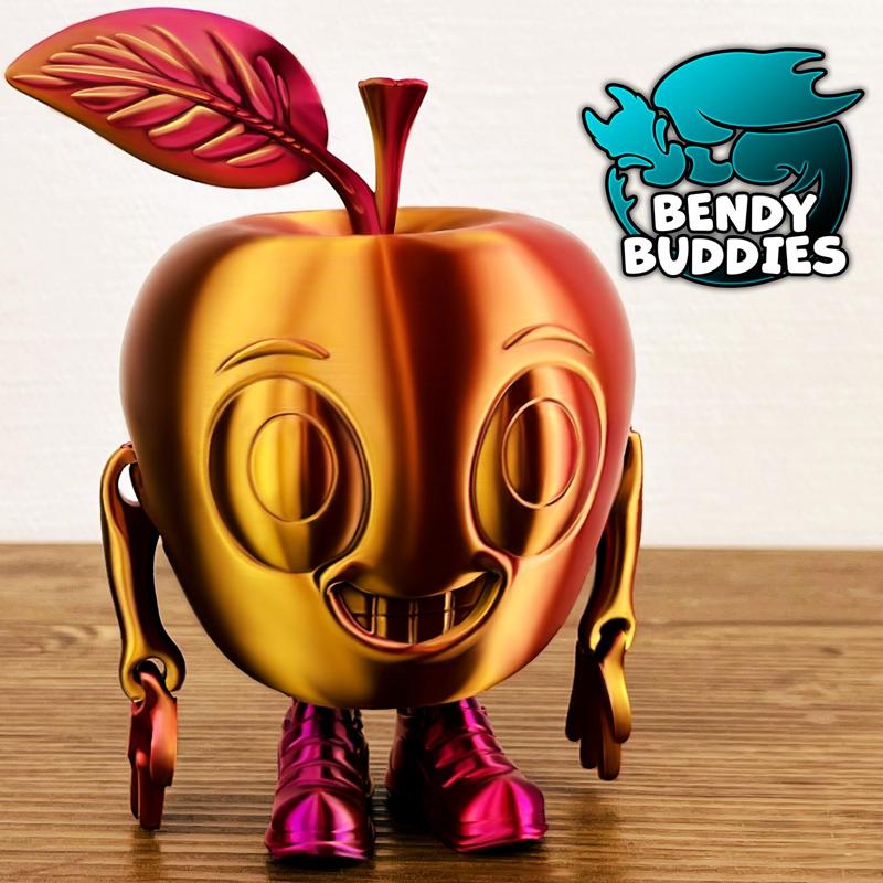 Applemo / Apple Articulated / Print-in-Place Fruit / Cute Tree Spirit / Fantasy World Beast