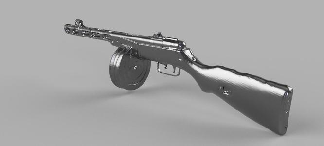 PPSh-41 Submachine Gun - Printable 3D Model.