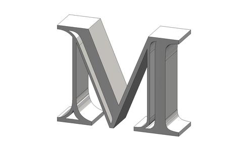 M Letter Imprint MT Shadow Font Letter