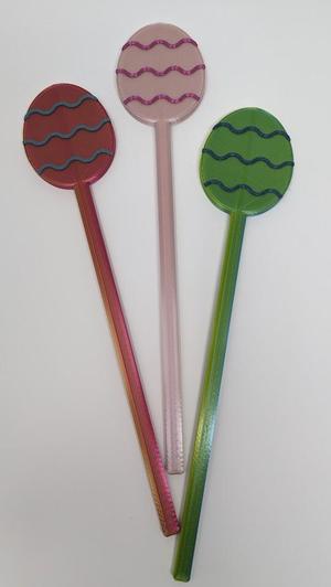 Easter Egg Wand; Plain + Decorative Waves