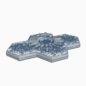 Sci-Fi Destroyed Building 61 Hex Map Scale HMSSFD061