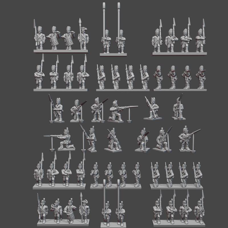 Continental Infantry in Caps (Centre & Lights) AWI-US-6