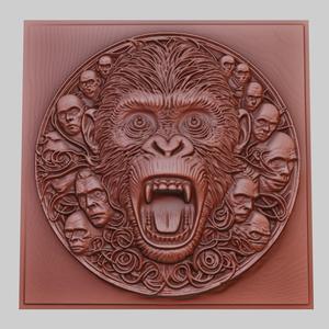 12 Monkeys 3d printer relief medallion obj stl