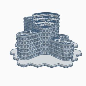 Sci-Fi Ruined Building 62 Hex Based SFRHB062