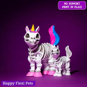 Skeleton Unicorn - articulated halloween toy (#26)