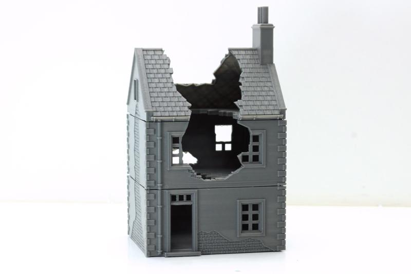 Normandy French Village House DS-T7 Destroyed and Intact