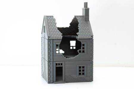 Normandy French Village House DS-T7 Destroyed and Intact