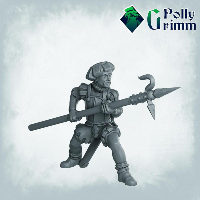 Fantasy and historic miniatures for tabletop games. Imperial Humans. Men at arms, spear-man