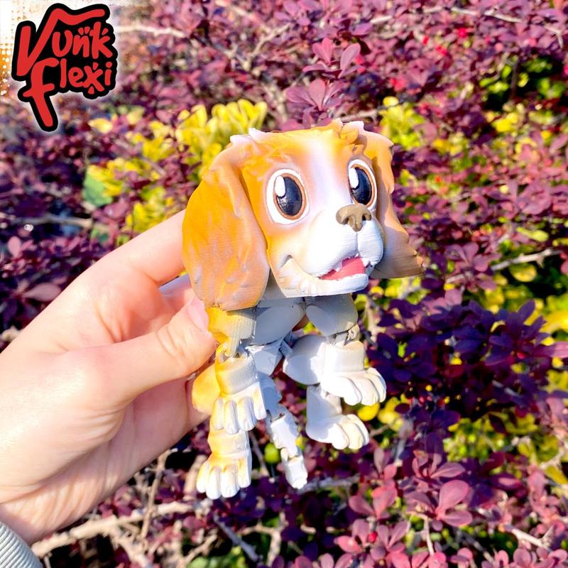 Pet Dog Flexi Print-In-Place + figure & keychain