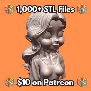 Quarter Scale Cute Cartoon Girl Character Bust MineeForm FDM 3D Print STL File