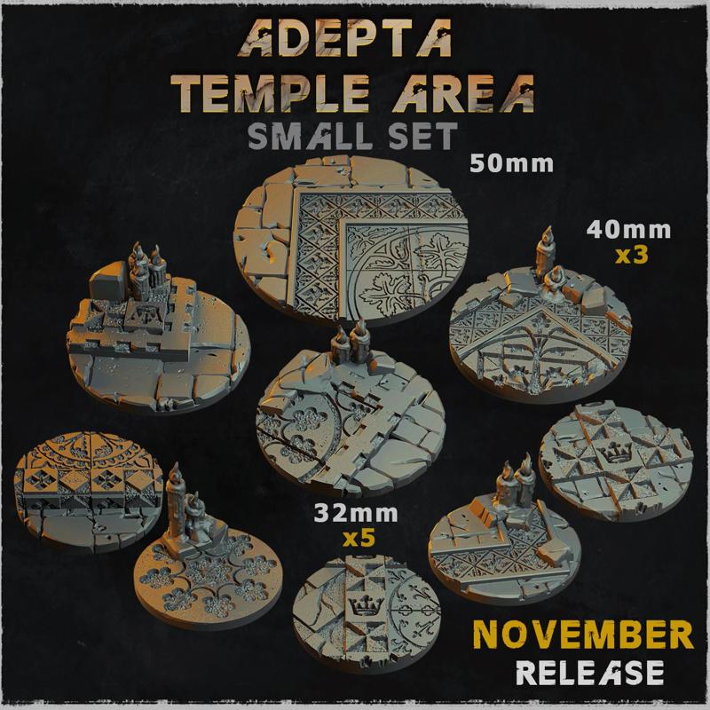 Adepta Temple Area - Bases & Toppers (Small Set)