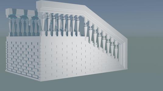 3D Brick Staircase Model