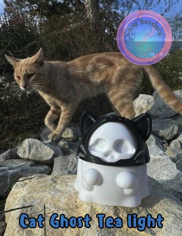Cat Ghost Tea light