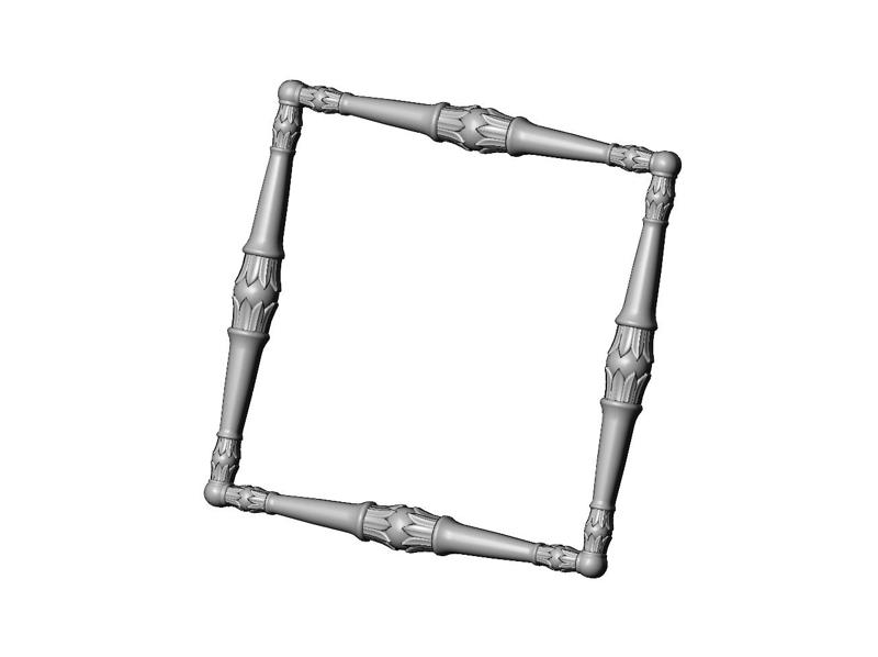 Square lotus bead frame relief 3D print model