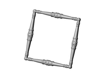 Square lotus bead frame relief 3D print model