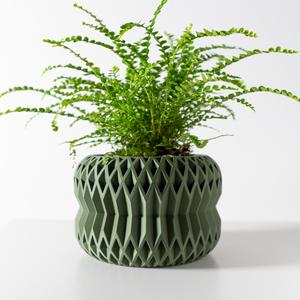 The Rydan Planter Pot with Drainage Tray & Stand: Modern and Unique Home Decor for Plants and Succulents  | STL File