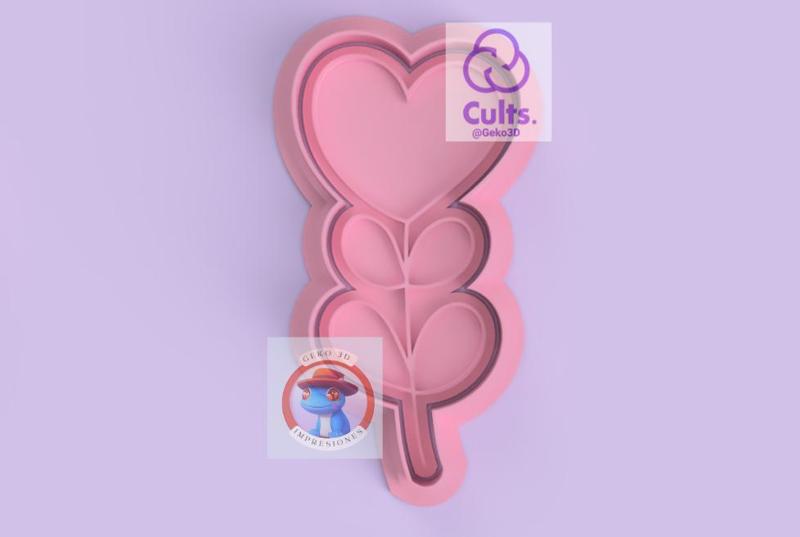 Heart Rose cookie cutter (Heart Rose cookie Cutter)