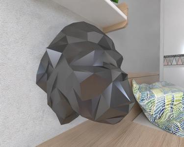 Gorilla Head Wall Lowpoly