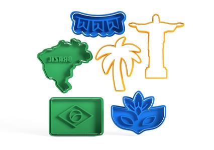 6 Cookie cutters Carnival Brazil