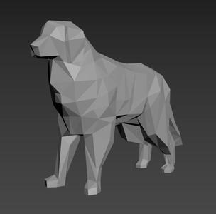 Pyrenean lowpoly dog