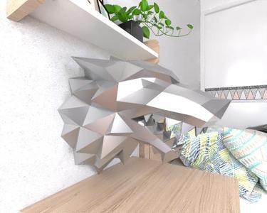 Stark wolf wall lowpoly