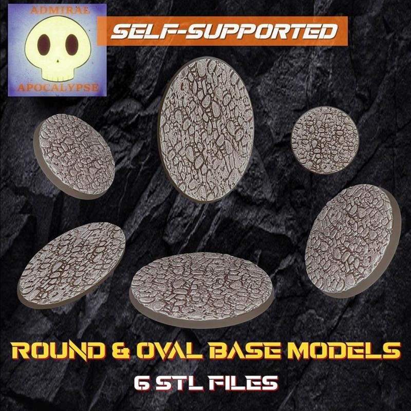 Rock ground Base Set (6 different base sizes + Round and Oval models)