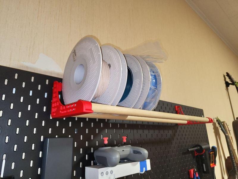 200mm Filament Spool Holder IKEA Skadis (22mm dowel)