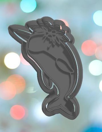 Floral Narwhal Cookie Cutter