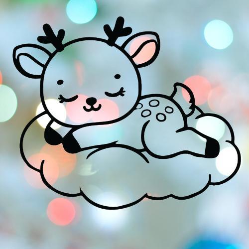 Deer Boy Sleeping On Cloud Cookie Cutter