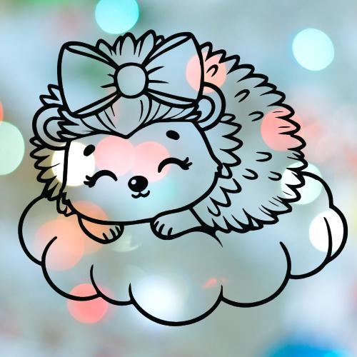 Hedgehog Girl Sleeping On Cloud Cookie Cutter