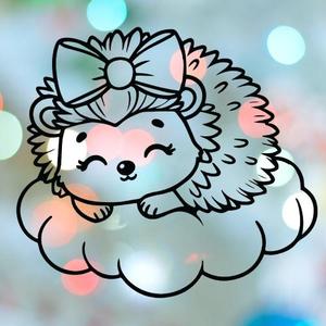 Hedgehog Girl Sleeping On Cloud Cookie Cutter