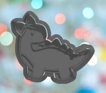 Dinosaur Brachiosaurus With Bow  Cookie Cutter